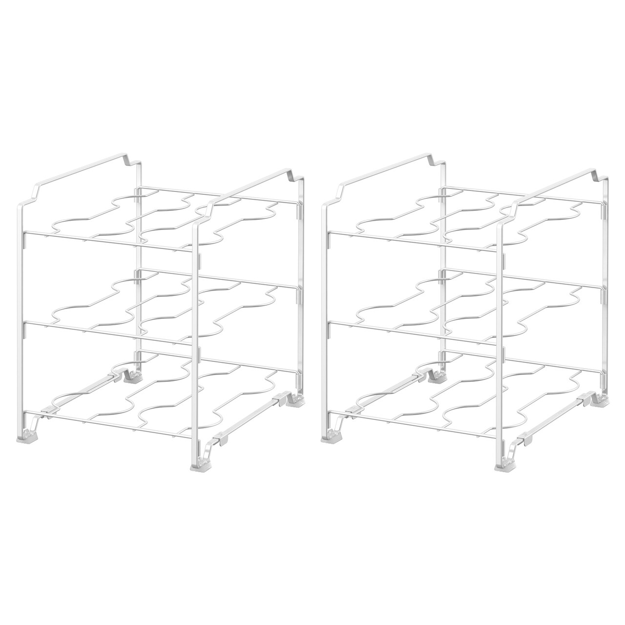 Upgraded Kitchen Wrap Organizer Rack - Non-Slip, Stackable Foil & Plastic Wrap Storage for Cabinets/Countertops - Space-Saving Design (7.7"L x 9.5"W x 9.4"H)